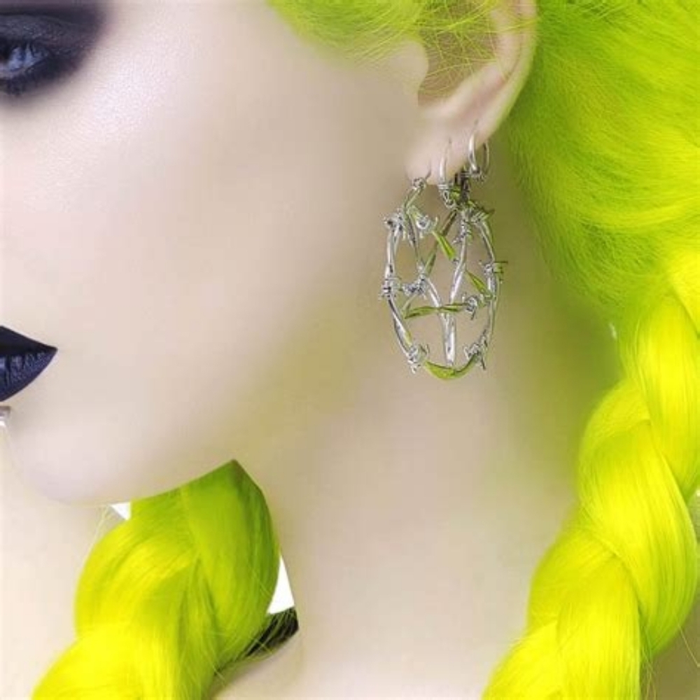 Killstar Life's A Witch Small Hoop Earrings [Silver]